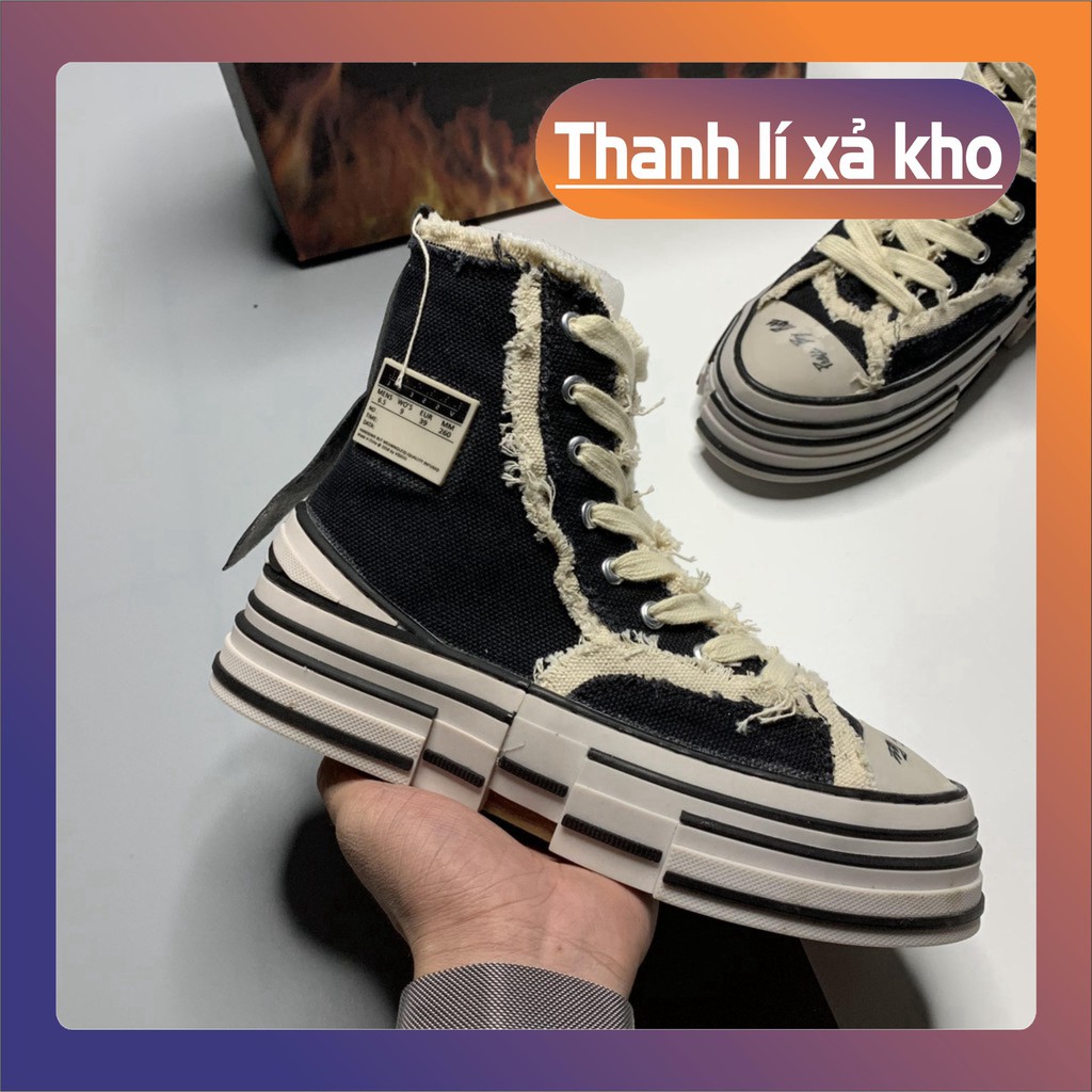 [FREESHIP] Giày Xvessel Cổ Cao, Giày Cv Rách, Cv rách Đế gỗ, size Nam Nữ (36-43)