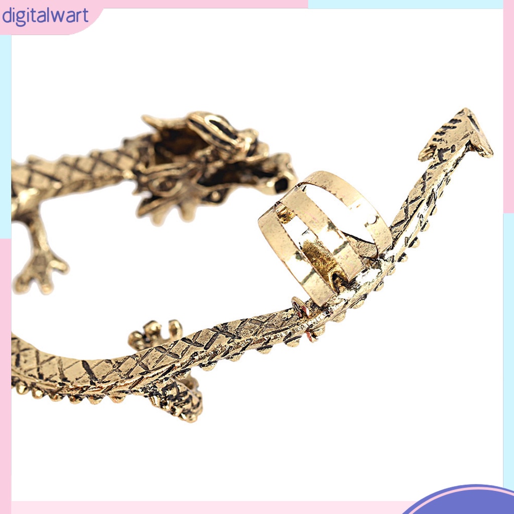 Khuyên vành tai đơn không xỏ lỗ thiết kế hình rồng phong cách retro cá tính dành cho nữ