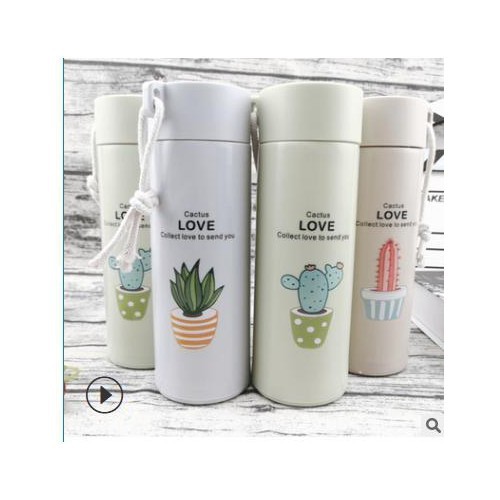 Bình Giữ Nhiệt Họa Tiết Cute Xương Rồng - HÀNG NEW HOT