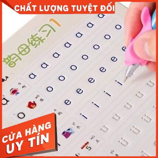 Sét 1Sách luyện chữ kèm 1 bút cá đệm cá heo + 3 ngòi