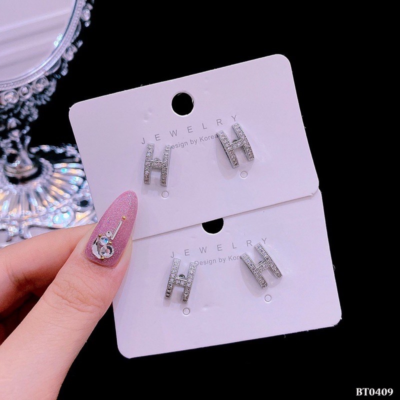 [ RẺ VÔ ĐỊCH ] bông tai đinh đá không bay màu