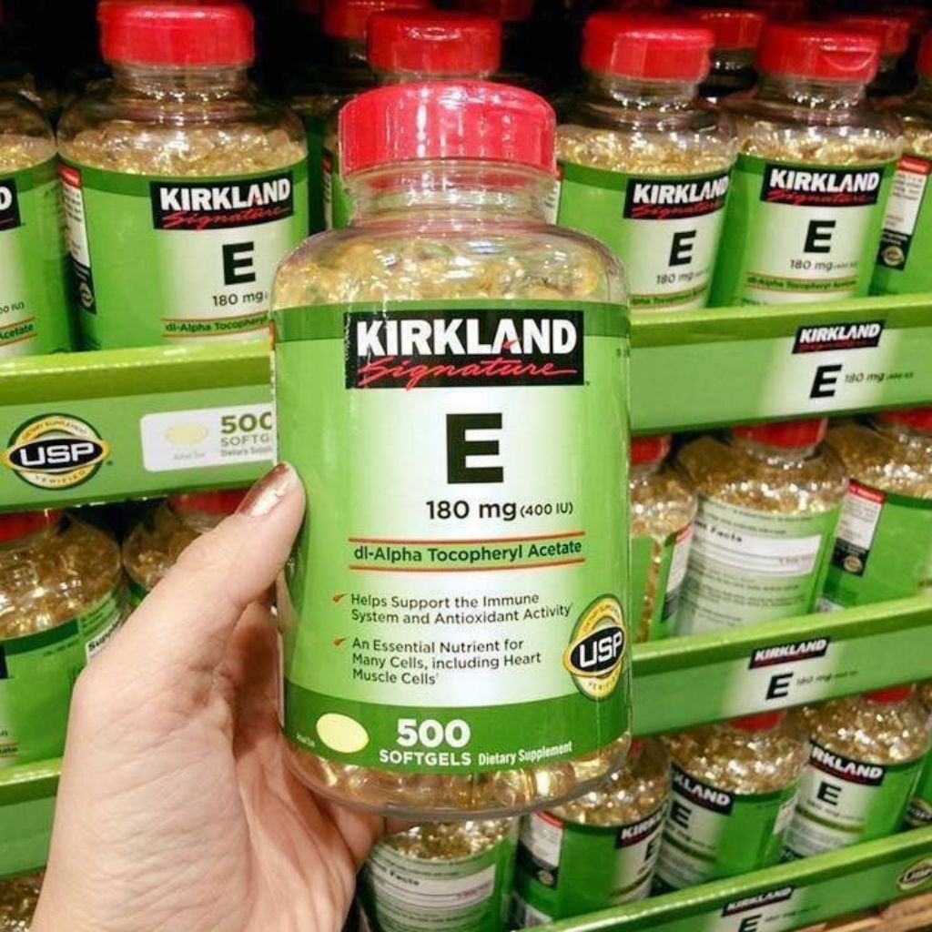 Viên Uống Vitamin E 400 IU 500 Viên Kirkland Của Mỹ Date 2025 Đẹp Da, Làm Chậm Lão Hóa