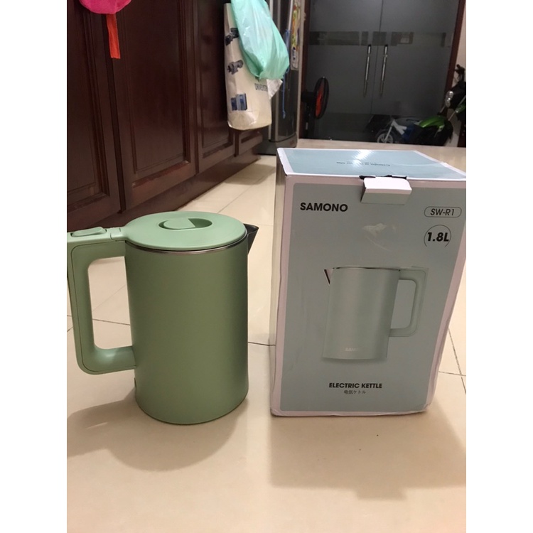 Ấm đun siêu tốc, Bình đun sốc SAMONO SW-R1 2 lớp chống nhiệt công suất 1500W dung tích 1.8L inox 304 chính hãng