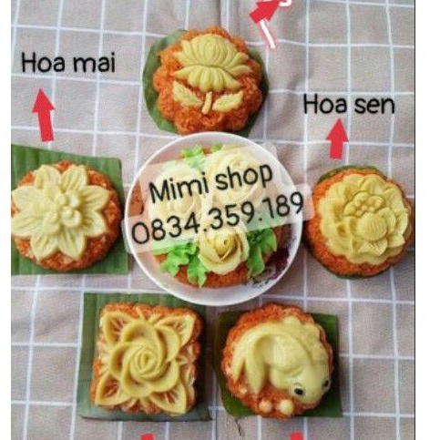 Khuôn làm thạch rau câu, bánh da lợn, bánh trung thu, cơm xôi 9cm hàng đẹp nhiều mẫu