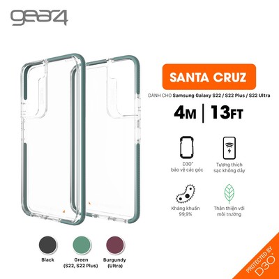 Ốp lưng chống sốc Gear4 D3O Santa Cruz 4m cho Samsung Galaxy S22 series
