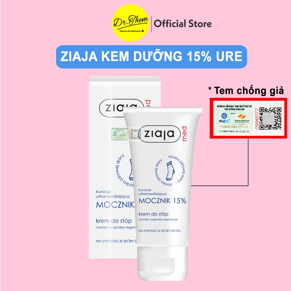 Ziaja Kem Mềm Da 15% Urê - Dưỡng Ẩm Dịu Nhẹ Ziaja Med 15% Urea Cream 100ml - Atopic Kem và Sữa Dưỡng Da