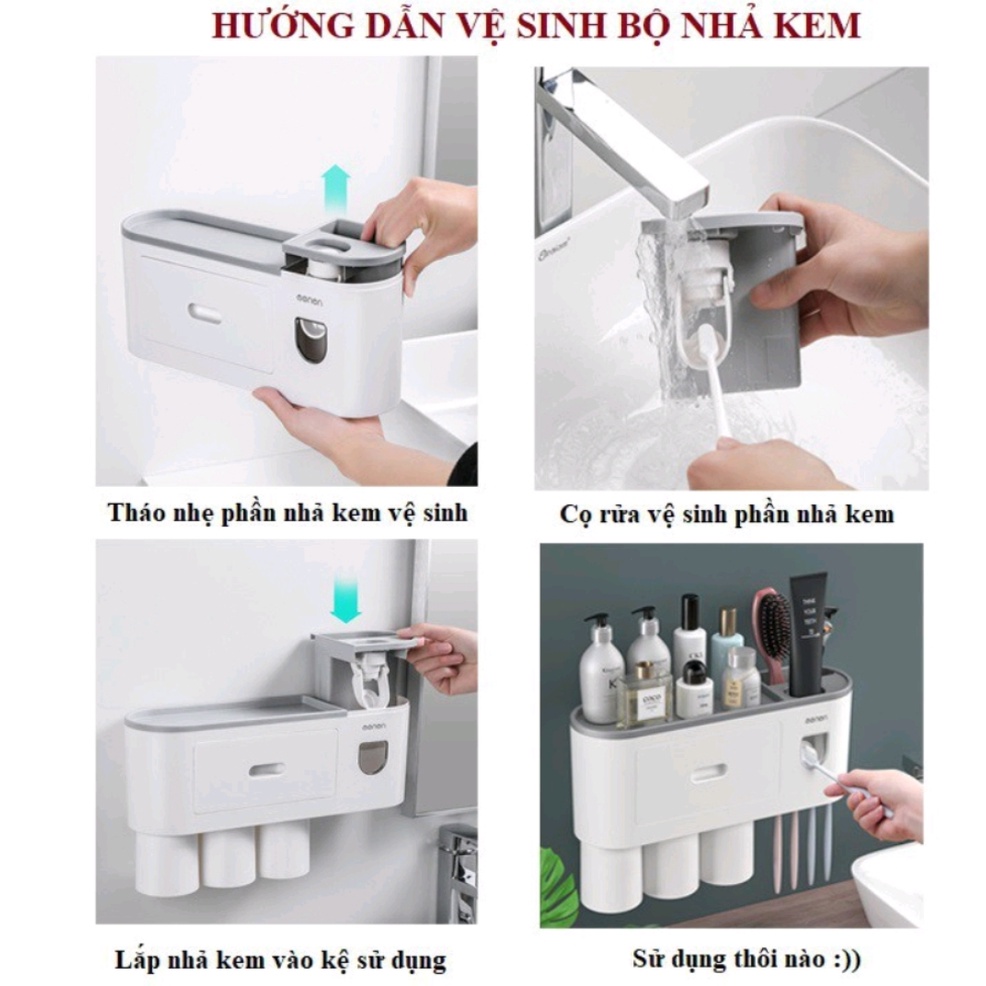 Bộ Nhả Kem Đánh Răng Tự Động - Kệ Để Đồ Phòng Tắm OENON