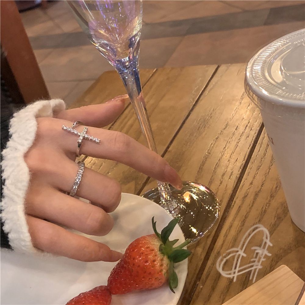 Nhẫn Hở Đính Đá Zircon Nhiều Màu Thời Trang Cổ Điển Cho Nữ