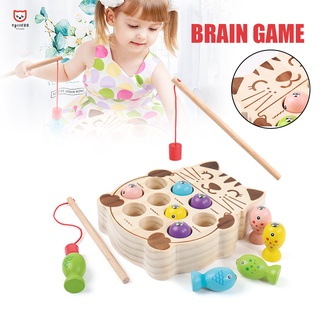 Bộ đồ chơi câu cá nam châm bằng gỗ 2 thanh cho bé
