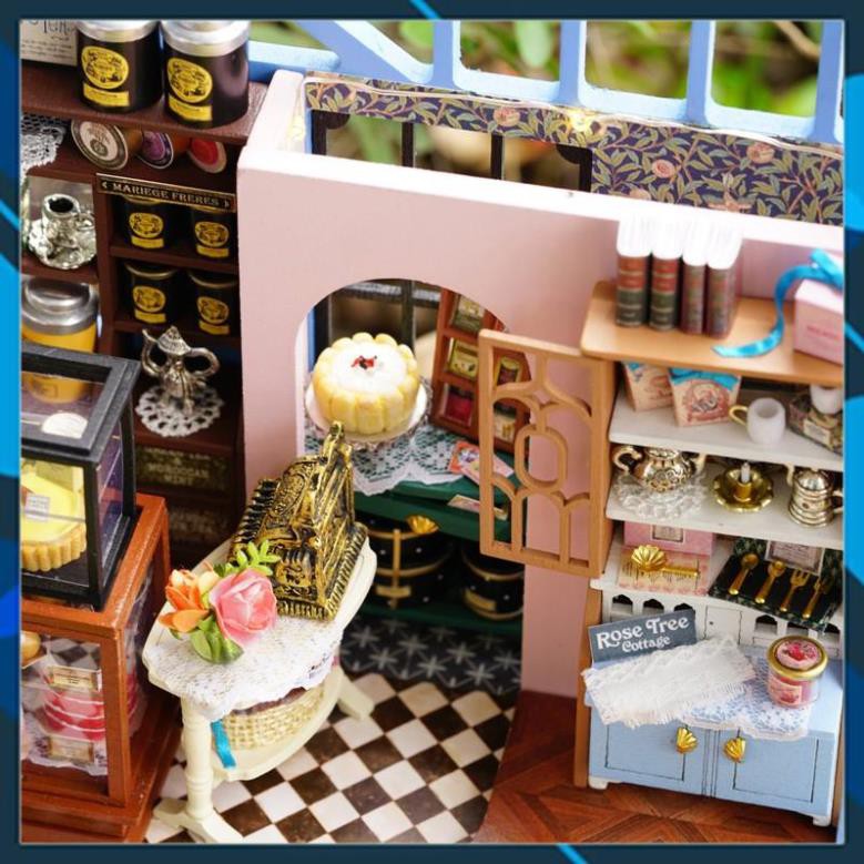 Mô hình nhà búp bê gỗ DIY Mô hình nhà búp bê lắp ghép DIY Garden Tea House Toy World