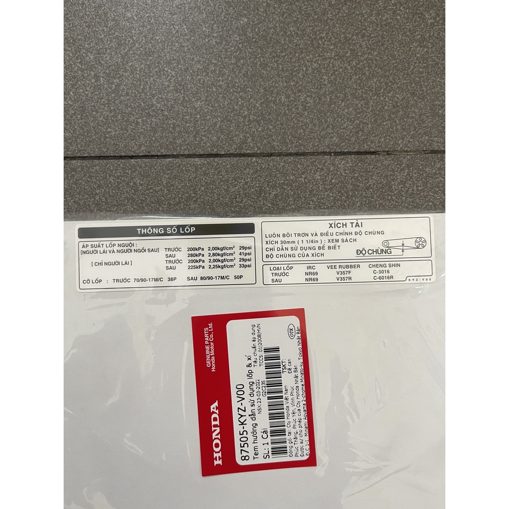 tem gấp future mập future led 125 an pha bụng 110 hàng chính hãng 87505K73V80 87505KYZV00