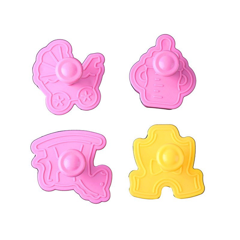 Set 4 khuôn cắt kẹo mềm trang trí bánh tạo hình dễ thương