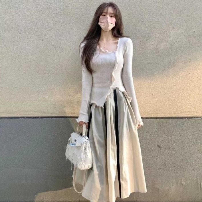 Set Áo Kiểu Và Chân Váy Phong Cách Vintage Xinh Xắn Cho Nữ