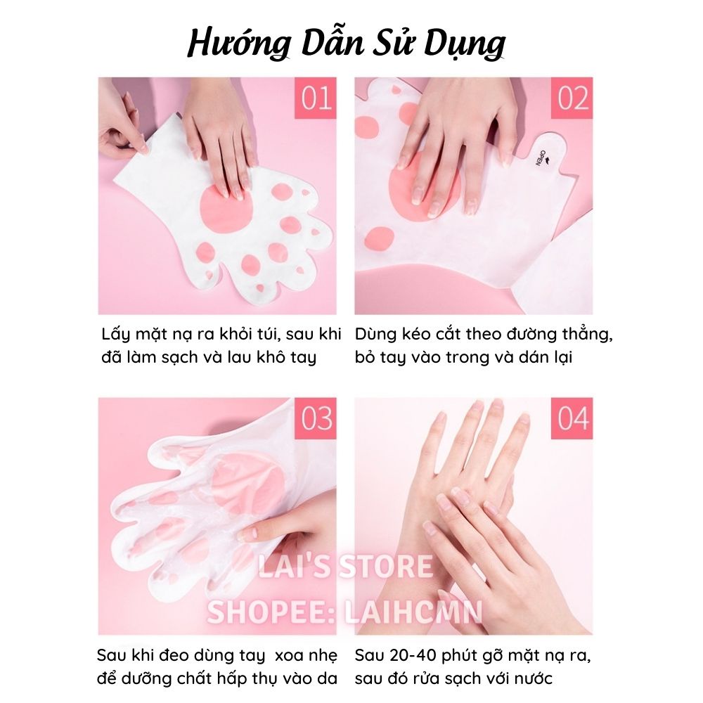 Mặt Nạ Tay Mèo Tiểu Thư ZHIDUO Chiết Xuất Sữa Dê Ủ Dưỡng Da Tay Nicotinamide Goalt Milk Tender Skin Hand Mask - LAIHCMN