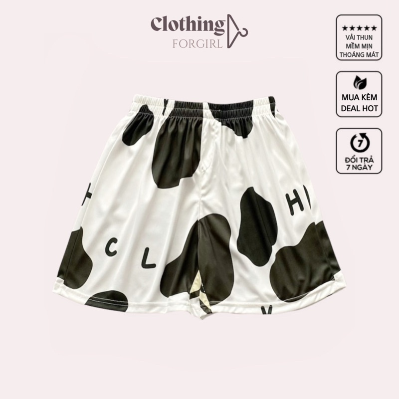 Quần short nam nữ mặc ở nhà thun thể thao thoáng mát form quần đùi hoạt hình