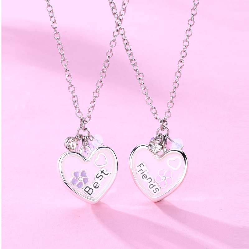 Set 2 Vòng cổ Ghép Hình Trái Tim Cho Chị Em Gái