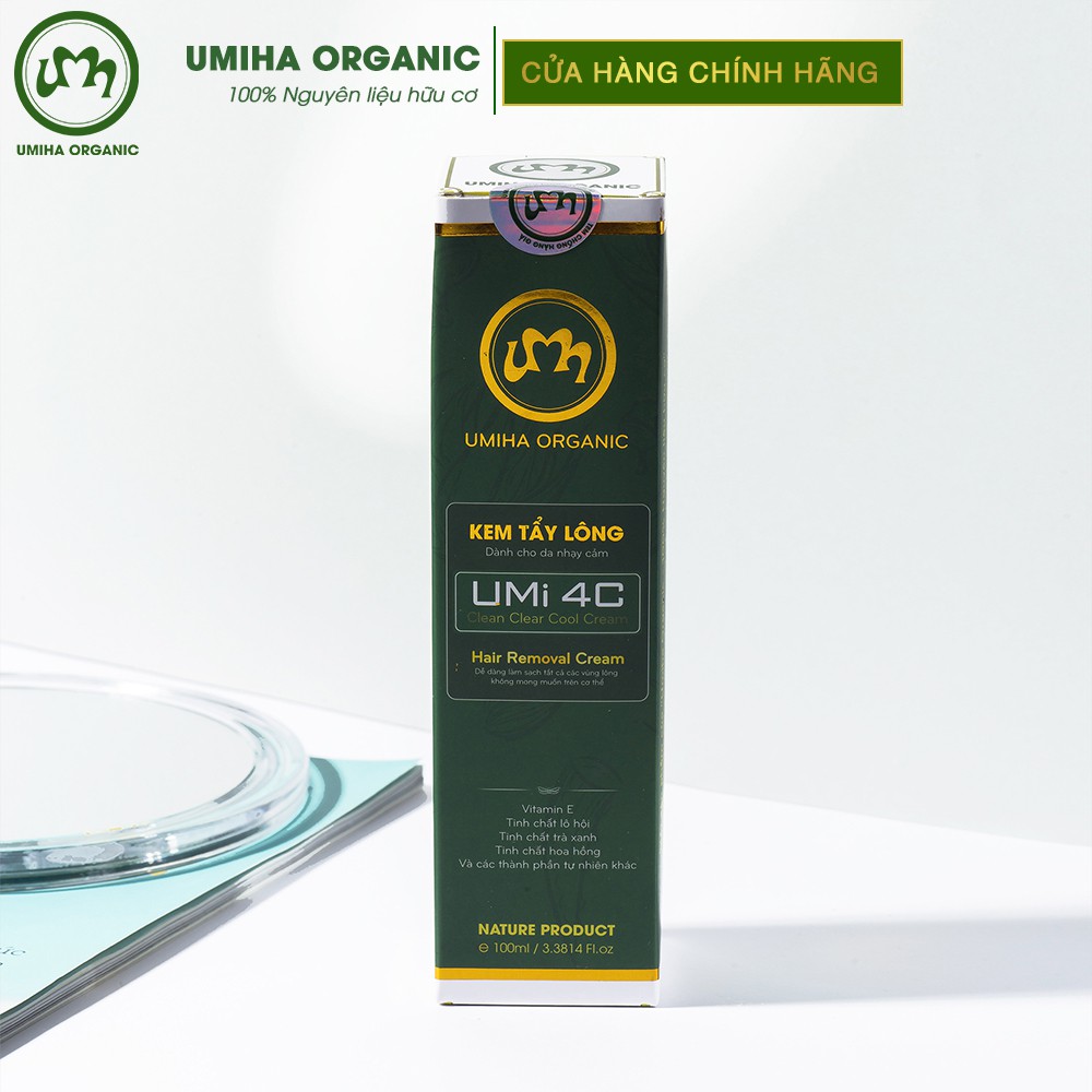 Combo 2 hộp Kem tẩy lông UMi 4C UMIHA ORGANIC an toàn cho cả da nhạy cảm - Tặng Bột Cám Gạo UMIHOME 135G