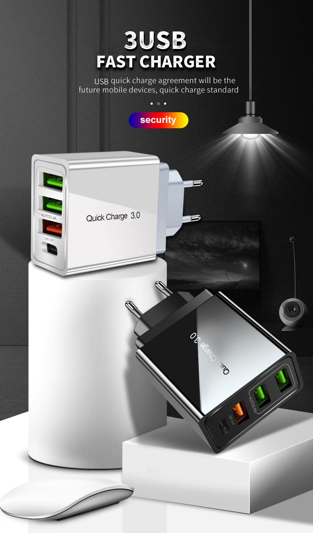 Củ sạc Twitch Cổng Usb 3.0 Pd Type C QC 3.0 dành cho Samsung Tablet