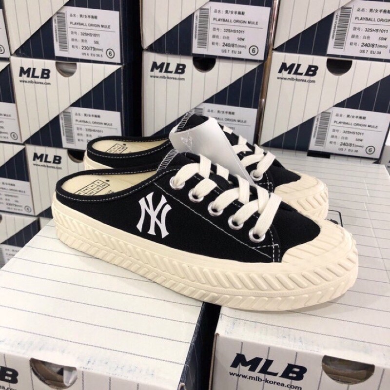 MLB Mule BLACK – Mẫu giày đạp gót cực HOT 🎉