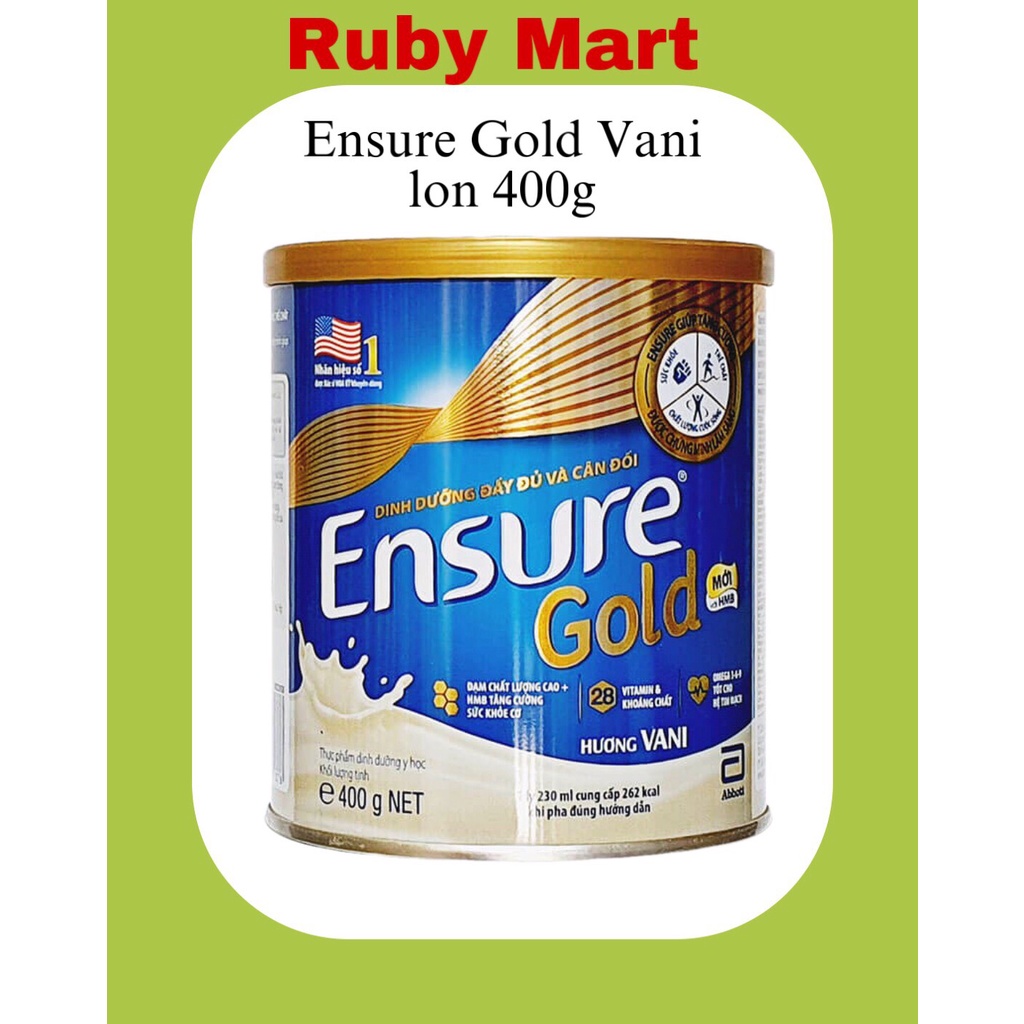 Sữa Ensure Gold Hương Vani / Ít ngọt lon 400g/850g