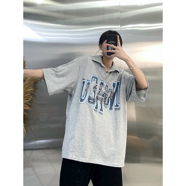 Áo Thun Polo Tay Lỡ Cổ Bẻ Unisex Nam Nữ Phong Cách Hàn Quốc Ulzzang Chất Thun Đẹp Dày FREESIZE  Hot Hottrend