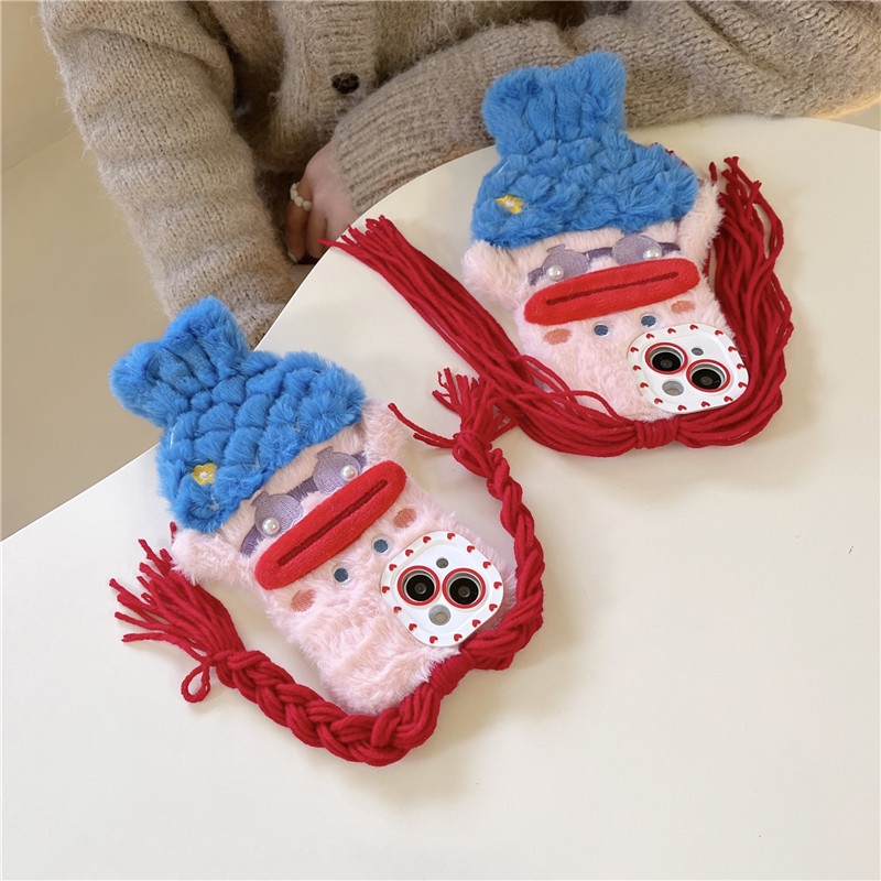 Ốp Điện Thoại Kiểu Đuôi Cá Vải Lông Xù Đáng Yêu Cho iPhone 14 13 12 11 Pro Max 14pro X XR XSMAX