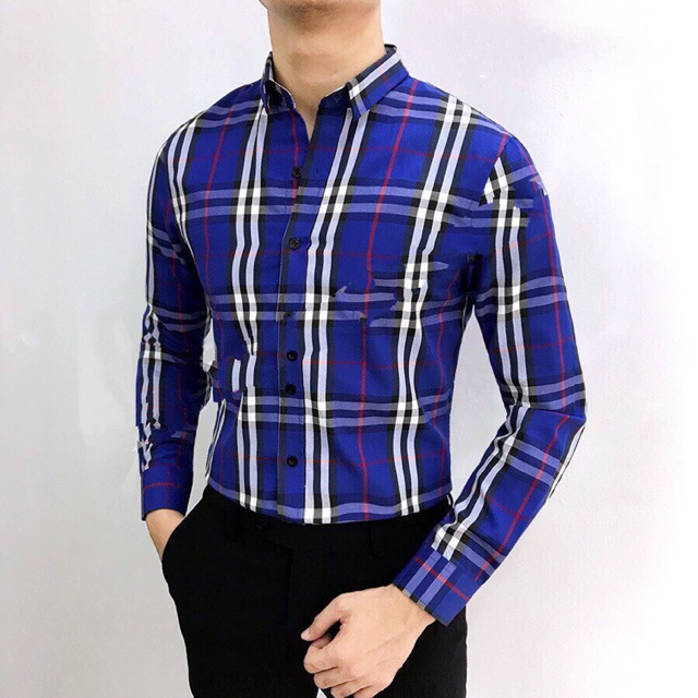 Áo sơ mi nam hàn quốc dài tay kẻ sọc cao cấp đẹp F8888 Vải Kẻ SMT691