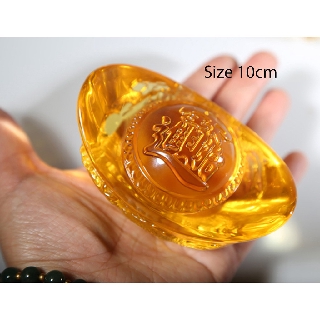 Kim Nguyên Bảo size 10cm chạm Rồng - Thỏi vàng thủy tinh phong thủy Chiêu Tài Phát Lộc