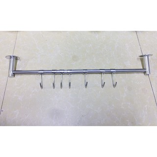 Mắc inox đa năng 7 móc Treo xoong nồi, khăn
