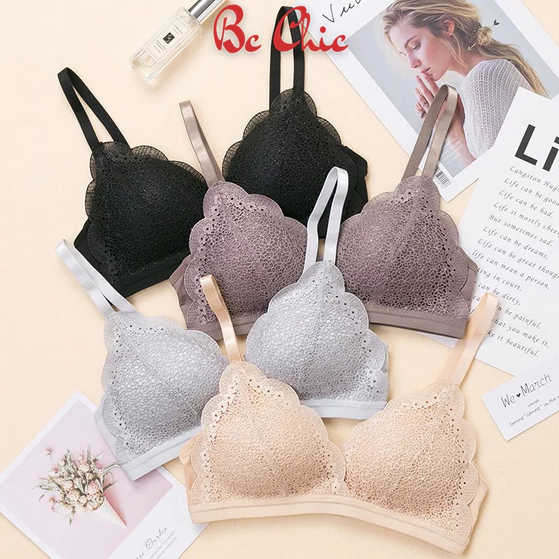 Áo lót đệm mỏng ren hoa đào 34-36-38 A08 BC_CHIC LINGERIE