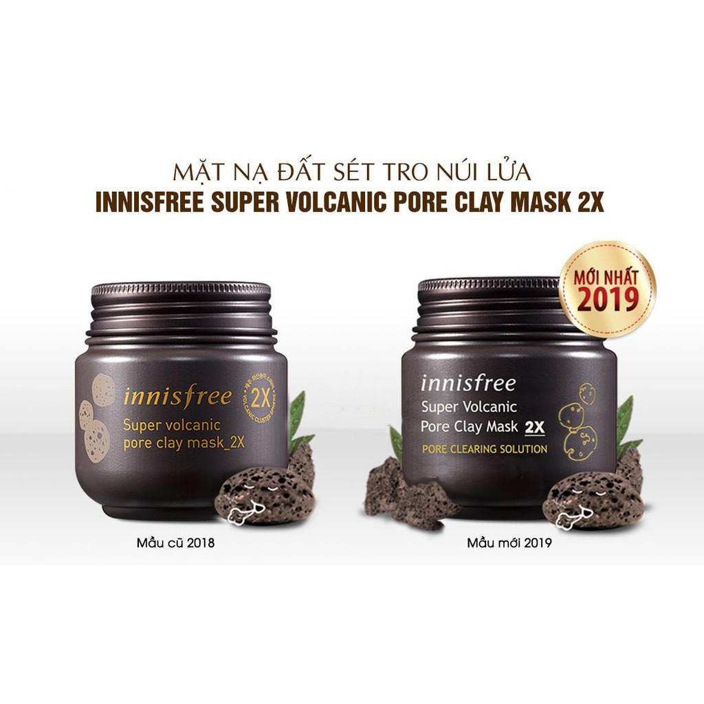 Mặt Nạ Đất Sét Innisfree Super Volcanic Pore Clay Mask 2X Tro Núi Lửa Làm Sạch Lỗ Chân Lông