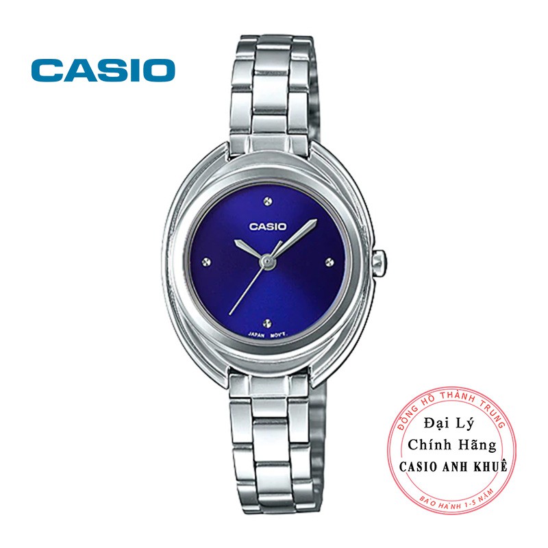 Đồng hồ nữ Casio LTP-E166D-2CDF kim loại mặt oval dây nhỏ