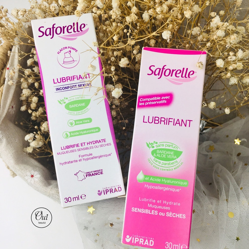 Gel dưỡng trơn vệ sinh Saforelle Lubrifiant Inconfort Sexuel, gel hỗ trợ sức khoẻ dạng chai 30ml Ouibeaute