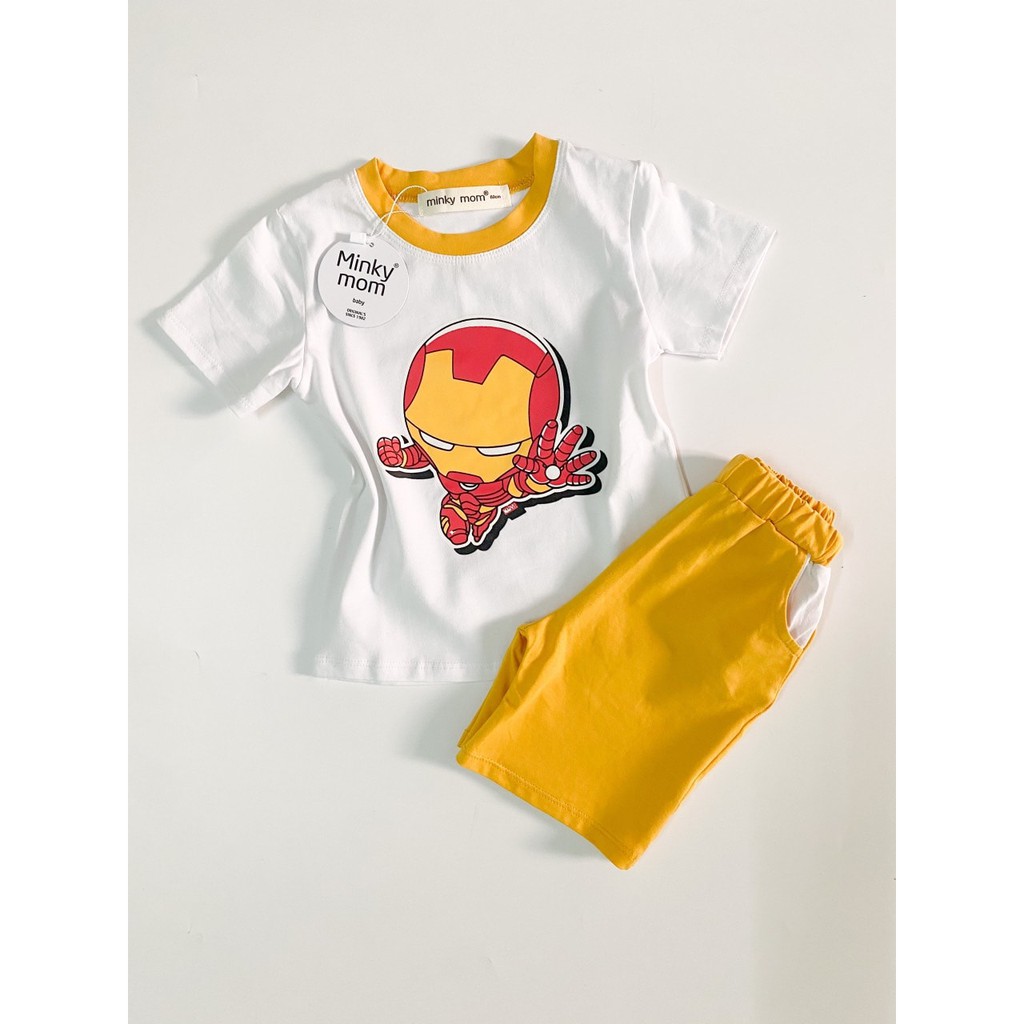 Set đồ bé trai MinKy Mom chất liệu cotton, họa tiết AVENGER siêu đáng yêu