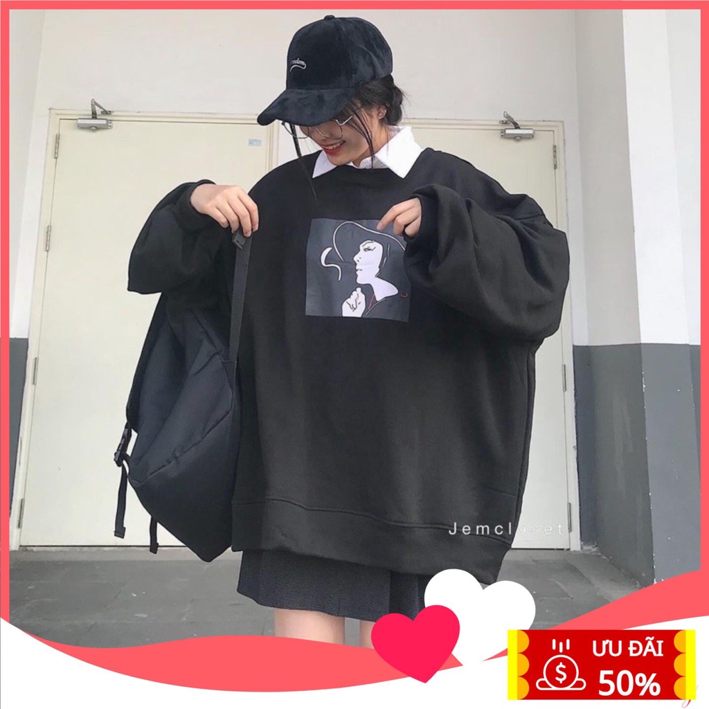 Áo khoác sweater dáng rộng phong cách Unisex Khói Coolteenz