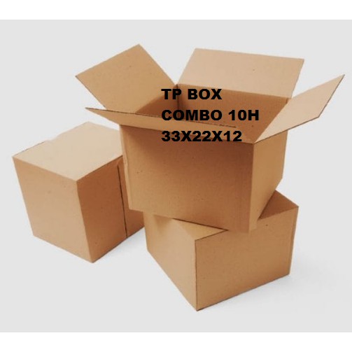 Thùng giấy carton size 33x22x12cm - Bộ 10 hộp đóng hàng