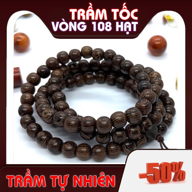 Vòng Trầm 108 Hạt, Vòng Tay Trầm Hương 100% Tự Nhiên Cao Cấp 6-7-8mm | BigBuy360 - bigbuy360.vn