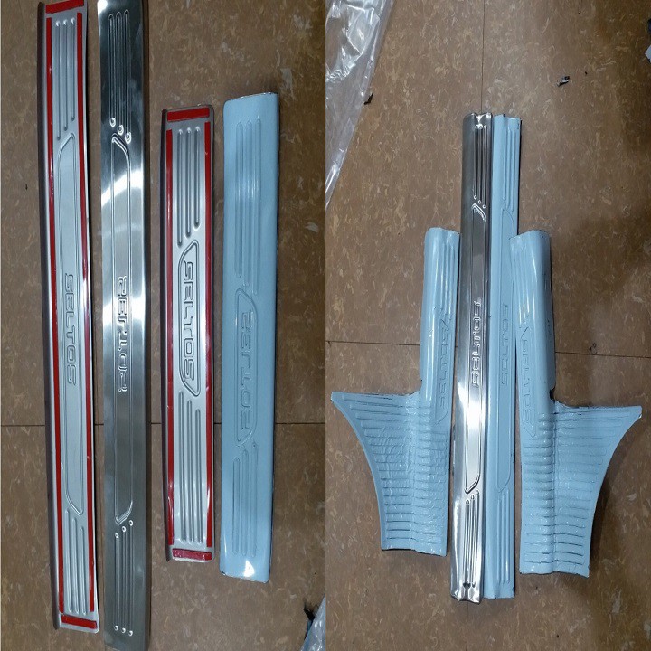 Bộ 8 nẹp bước chân Trong + Ngoài Inox Cho xe Kia Seltos