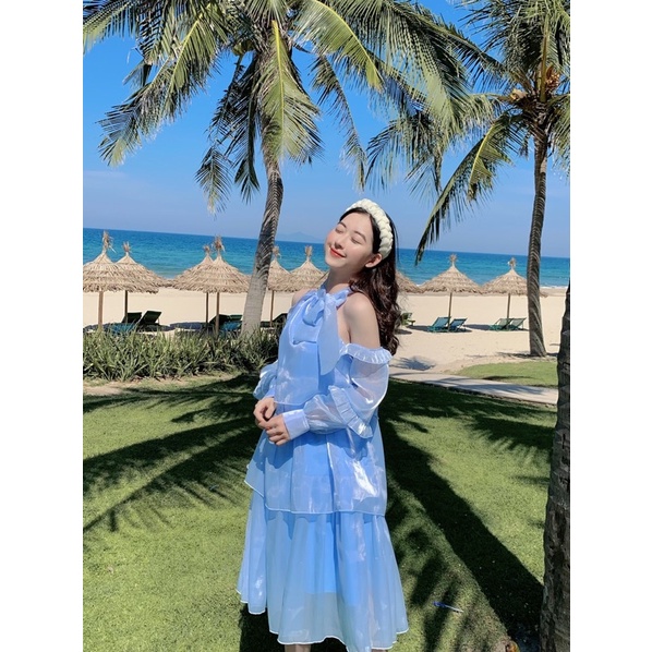 Đầm Tết 2023 -tặng kèm Túi BLACKPINK VỚI ĐÊN TRÊN 555K- Đầm cánh tiên thiết kế, chất liệu vải óng ánh- VIZZ DRESS