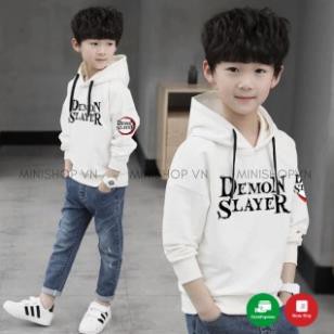Áo Hoodie Trẻ Em WinBeen Demon Slayer Thanh Gươm Diệt Quỷ Form Rộng Vải Nỉ Dầy Ấm Phong Cách Manga