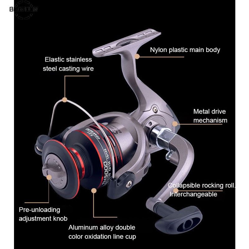 Máy câu cá tay cầm kim loại 5.2:1 2-8KG Power TH500-7000