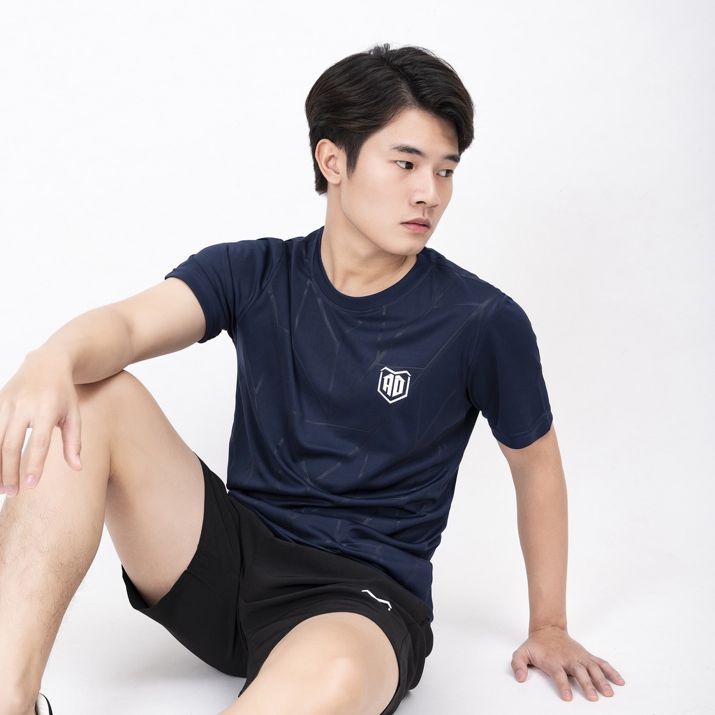 Bộ quần áo nam thể thao AD, áo thun cổ tròn, JUN FASHION STORE tập gym ngắn tay vải thoáng mát co giãn