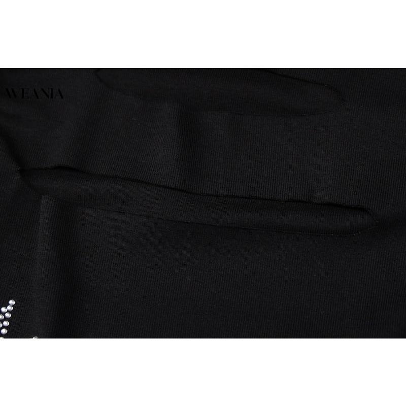 Áo Tank Top Cổ Tròn Đính Đá Lấp Lánh Thiết Kế Quyến Rũ Cho Nữ