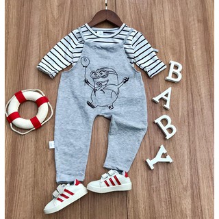 Yếm nỉ da cá kèm áo kẻ cotton