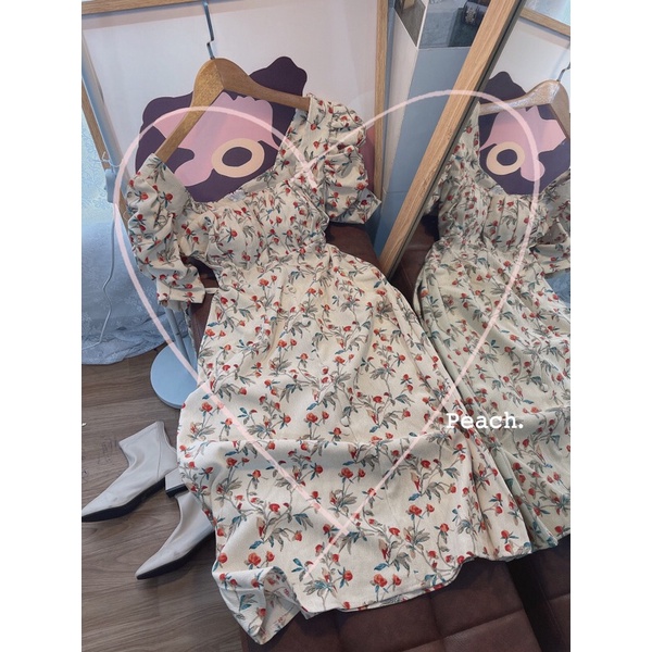 💥CÓ SẴN💥 Đầm hoa midi xếp ly ngực tôn dáng- Đầm hoa mùa hè - Đầm công sở đẹp thanh lịch ♥️ẢNH THẬT♥️
