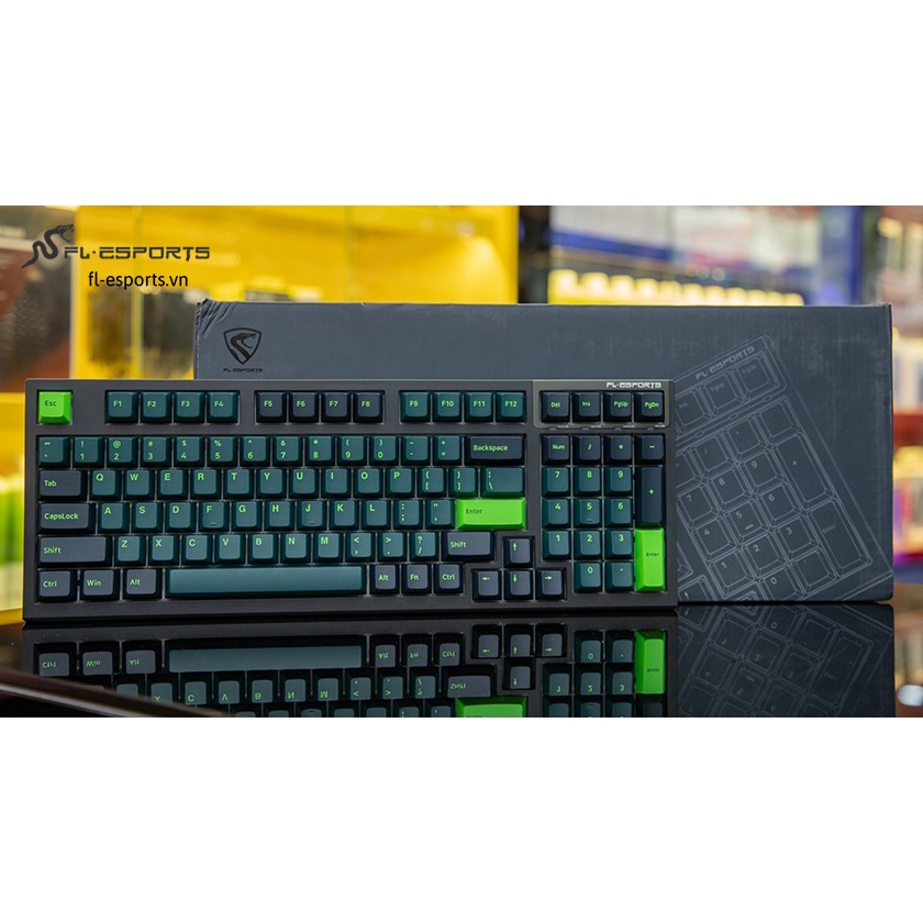 Bàn phím cơ FL-Esports FL980CP Sound Wave Green 1 Mode, Kailh Rosa Switch - Hàng chính hãng