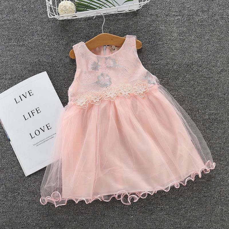 Váy sát nách đính hoa  cho bé gái N00253