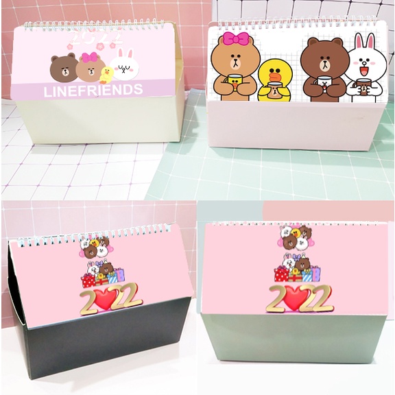 Lịch gấu brown thỏ cony vịt sally 2022 LBNI3 lịch để bàn ngôi nhà lịch khủng long có ngăn đựng đồ lịch dễ thươn