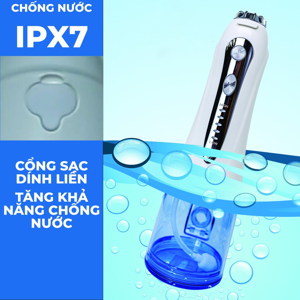 Máy tăm nước, tăm nước H2oFloss HF-9P Phiên bản mới 2021, Lỗi 1 Đổi 1, máy tăm nước cầm tay