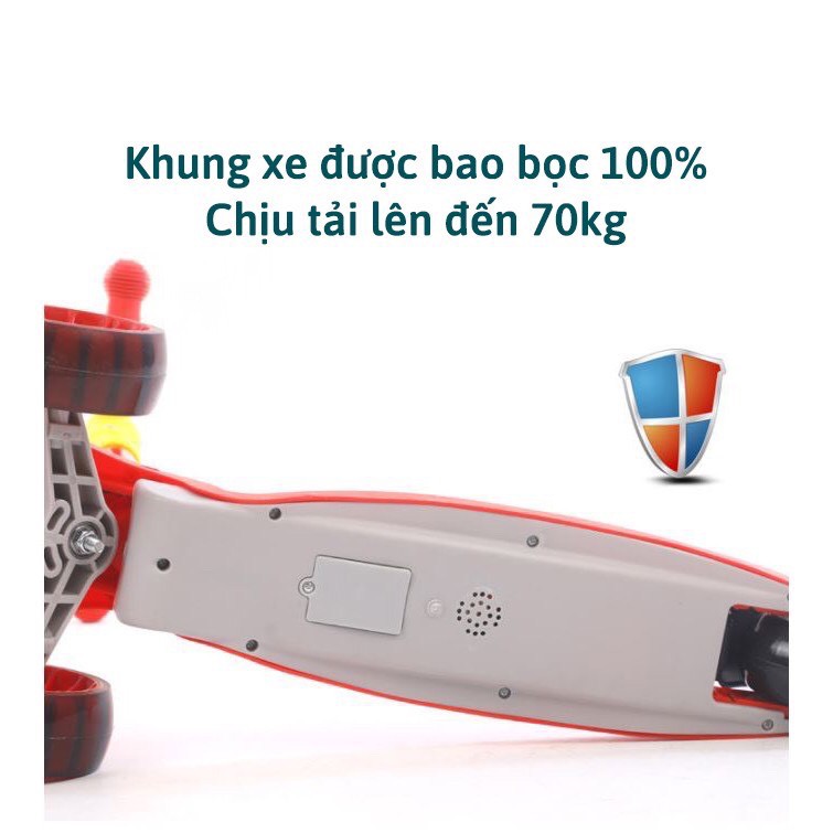 Xe trượt scooter FREESHIP đa năng phát sáng vĩnh cửu gấp gọn chịu lực 80kg